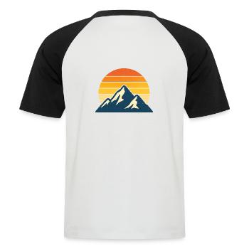 Sonnenaufgang Berge - Männer Baseball-T-Shirt - Weiß/Schwarz - Hinten - Nik (191cm)