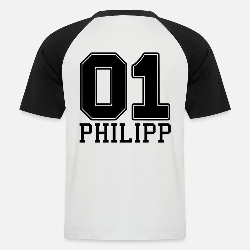 Philipp Name Vorname - Männer Baseball-T-Shirt - Weiß/Schwarz