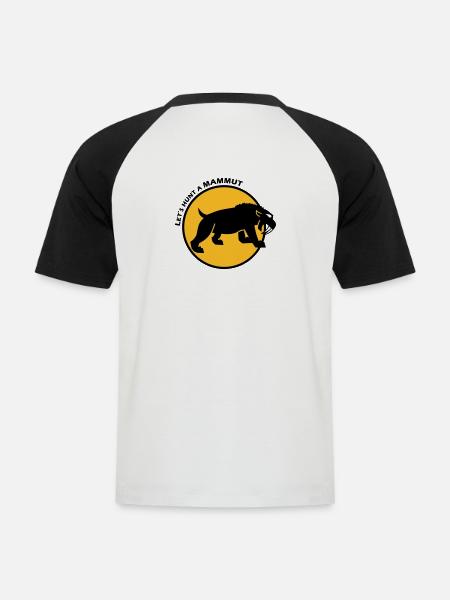 Saber-tooth tiger - Men's Baseball T-Shirt - white/black