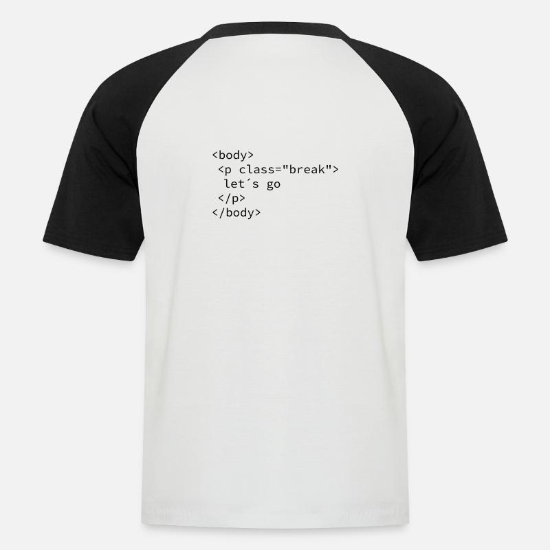 Pause machen - Männer Baseball-T-Shirt - Weiß/Schwarz
