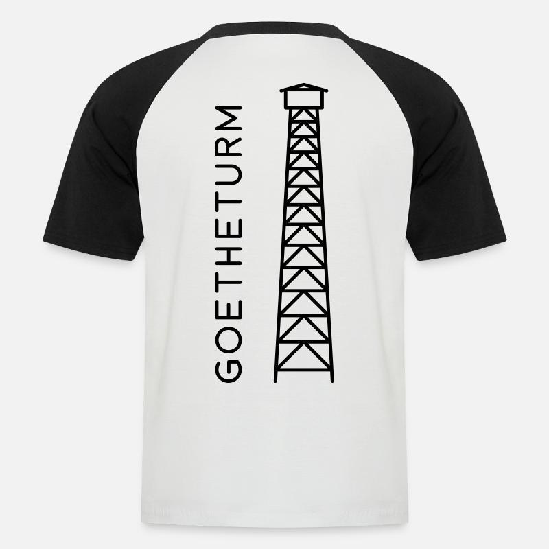 GOETHETURM - Männer Baseball-T-Shirt - Weiß/Schwarz