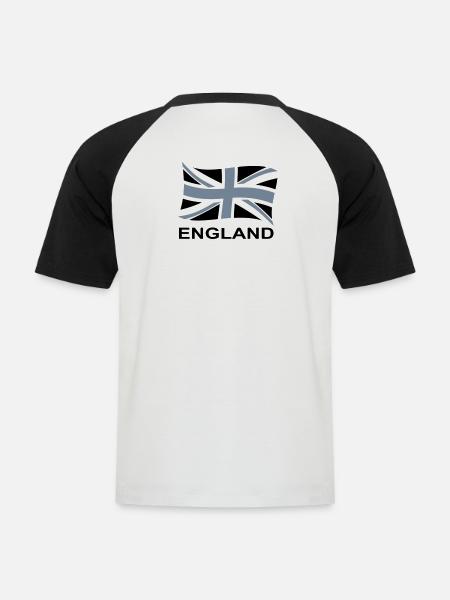 drapeau anglais 2 - T-shirt baseball manches courtes Homme - blanc/noir