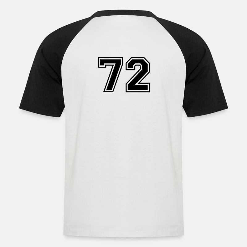72 - Männer Baseball-T-Shirt - Weiß/Schwarz