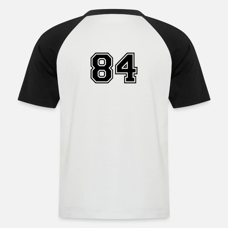 84 - Männer Baseball-T-Shirt - Weiß/Schwarz