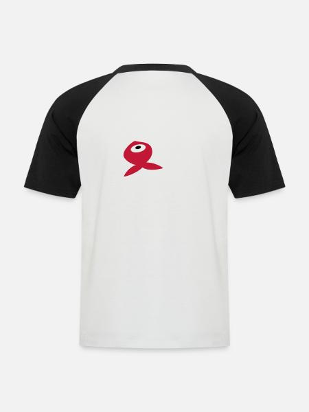 Goldfisch - Männer Baseball-T-Shirt - Weiß/Schwarz