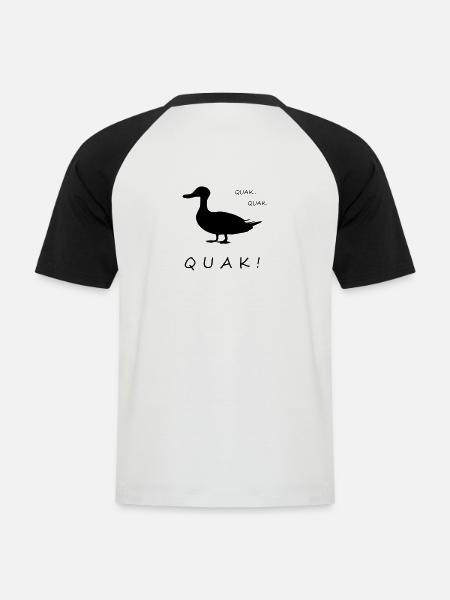 Quack duck funny - Men's Baseball T-Shirt - white/black