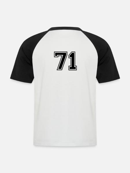71 - Männer Baseball-T-Shirt - Weiß/Schwarz