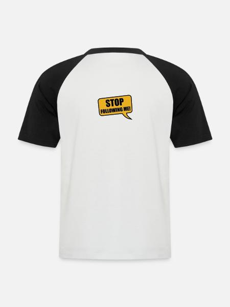 stop - Men's Baseball T-Shirt - white/black