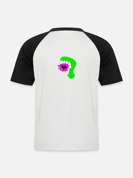Abstraktes Monster - Männer Baseball-T-Shirt - Weiß/Schwarz