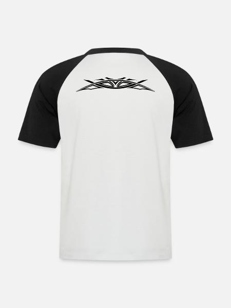 TeeCust n°17 - tribal - T-shirt baseball manches courtes Homme - blanc/noir