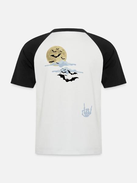 Halloween rocks - Men's Baseball T-Shirt - white/black