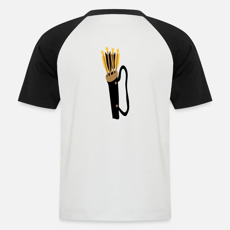 Pfeilenköcher Bogenschiessen fletcher's pride by - Männer Baseball-T-Shirt - Weiß/Schwarz