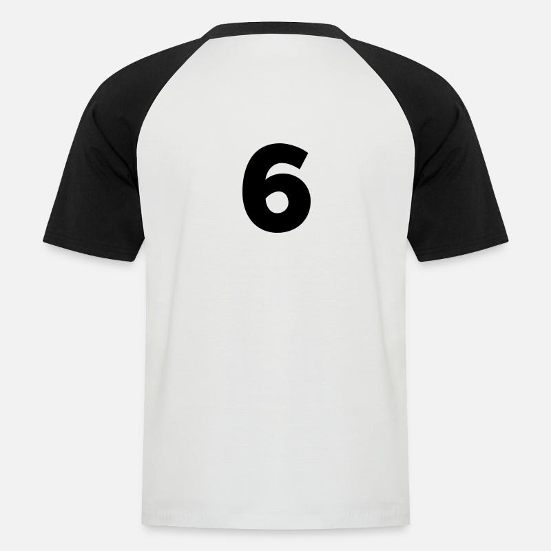 6.6 - Männer Baseball-T-Shirt - Weiß/Schwarz