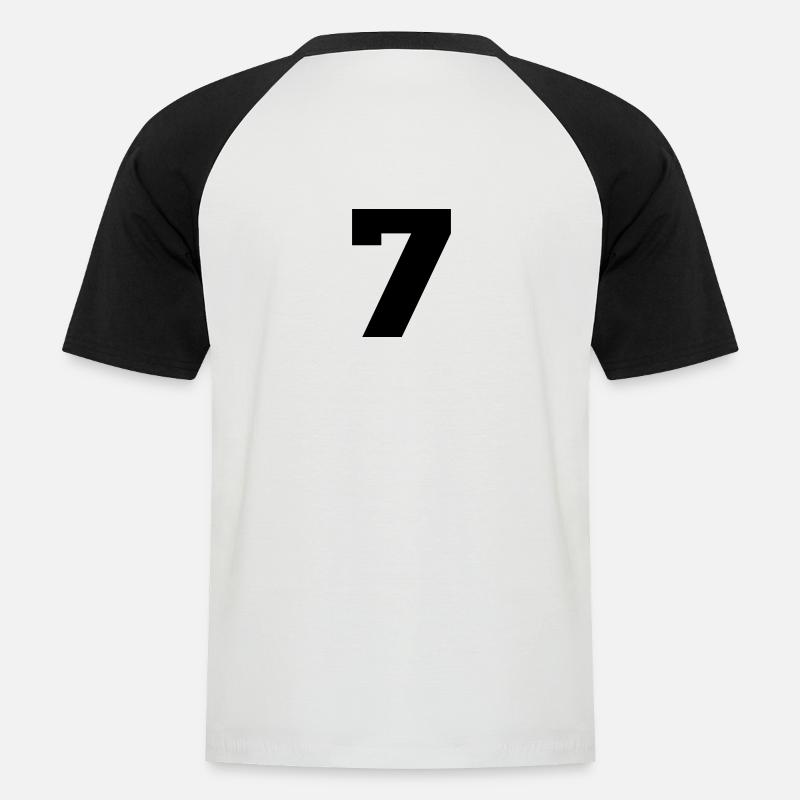 7.7 - Männer Baseball-T-Shirt - Weiß/Schwarz
