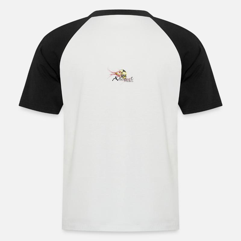 Artsequence-tattoo - Männer Baseball-T-Shirt - Weiß/Schwarz