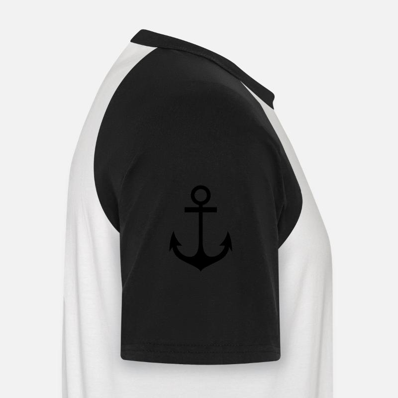 anker - Männer Baseball-T-Shirt - Weiß/Schwarz