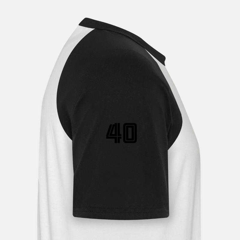 40 - Männer Baseball-T-Shirt - Weiß/Schwarz