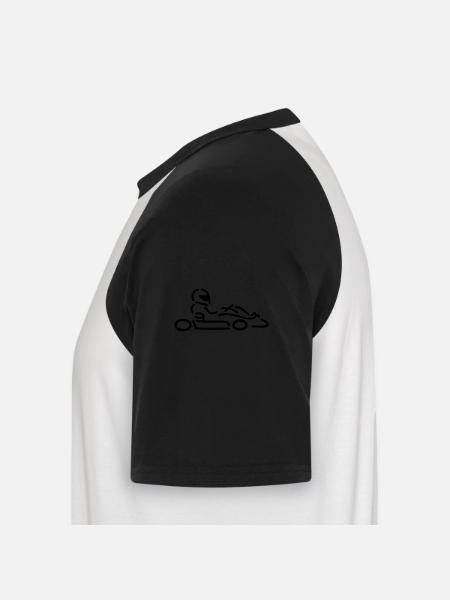 kartmotiv1_klein2 - Männer Baseball-T-Shirt - Weiß/Schwarz