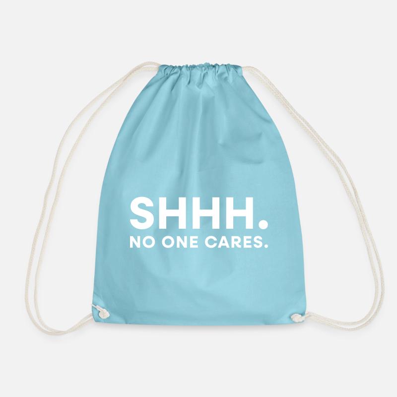 Shhh - Drawstring Bag - aqua
