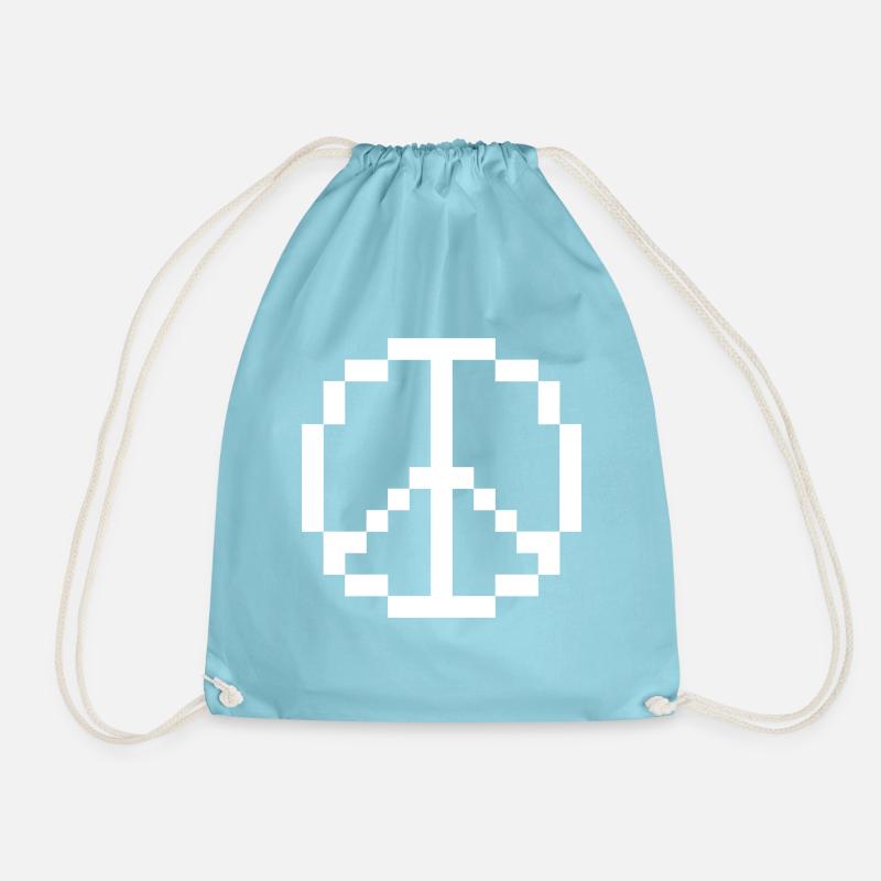 pixelpeace - Drawstring Bag - aqua