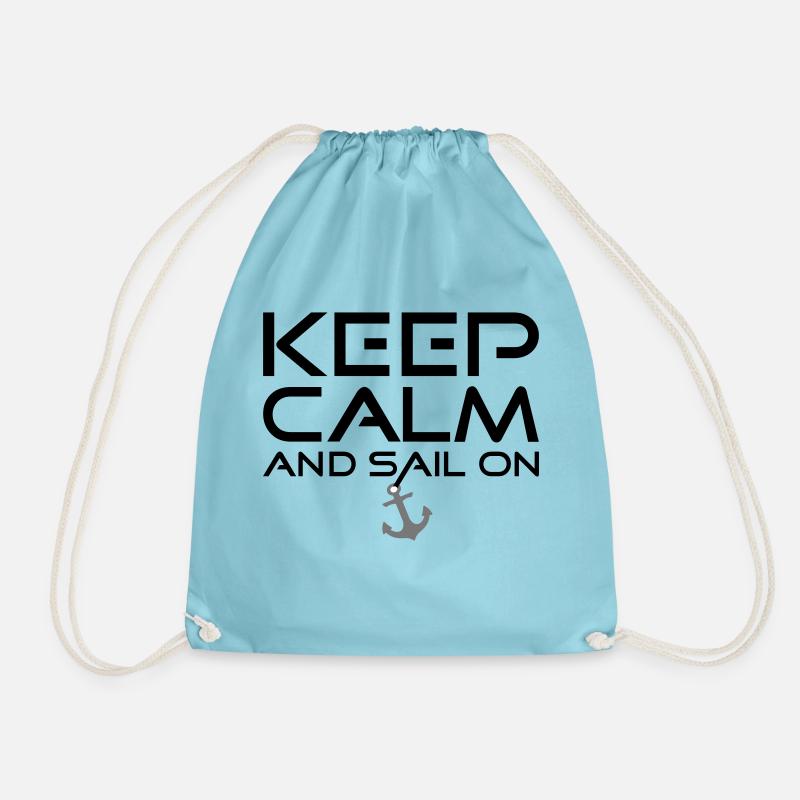 KEEP CALM AND SAIL ON in schwarz - Turnbeutel - Aqua