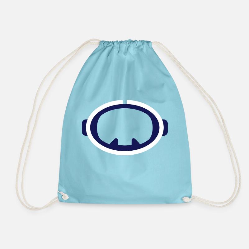 Retro Diving Logo - Drawstring Bag - aqua