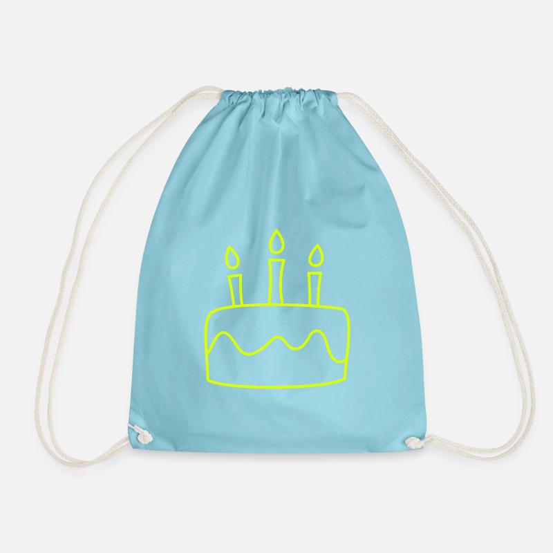 Birthday cake - Drawstring Bag - aqua