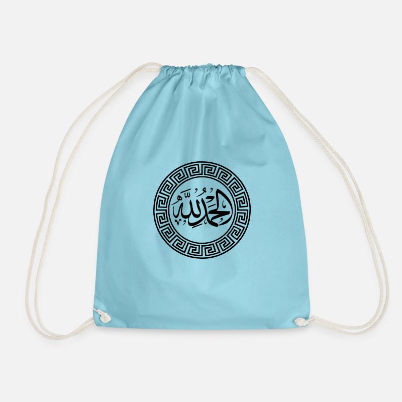 Alhamdulillah Gott sei Dank Monochrom - Turnbeutel - Aqua