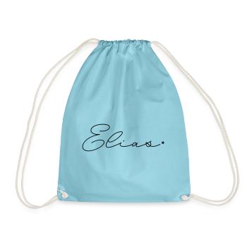 Name Elias - Turnbeutel - Aqua - Vorne