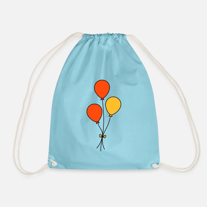 Luftballons dreifarbig - Turnbeutel - Aqua