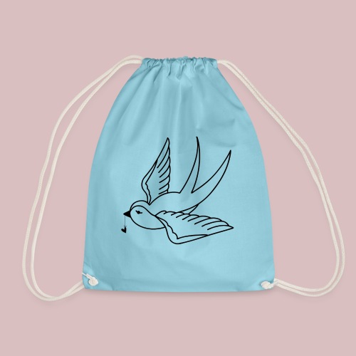 Svale med hjerte - Drawstring Bag