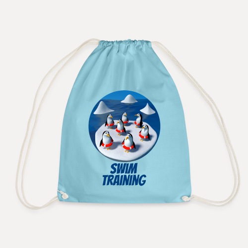 Penguins at swimming lessons - Drawstring Bag
