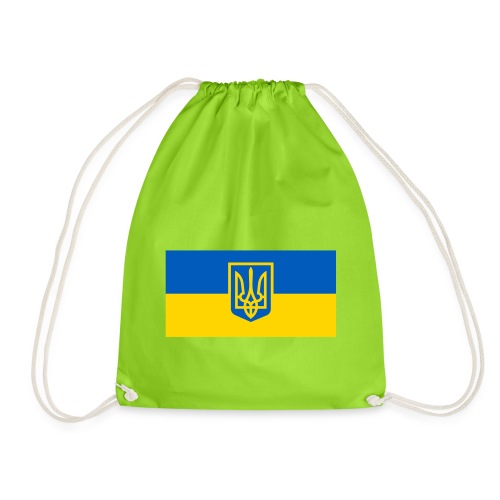 Ukraine Wappen auf Blau Gelb Flagge - Turnbeutel