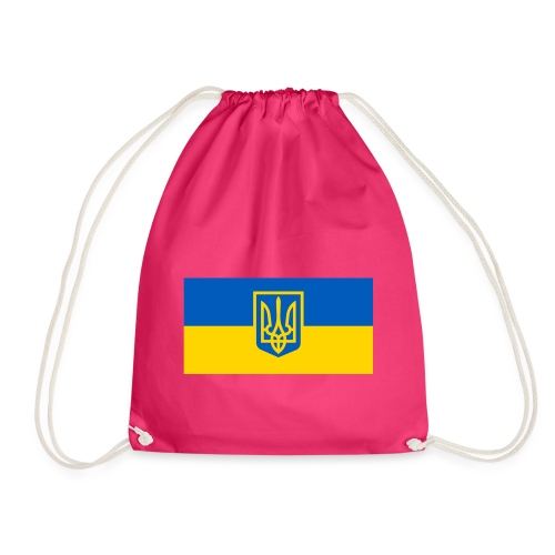 Ukraine Wappen auf Blau Gelb Flagge - Turnbeutel