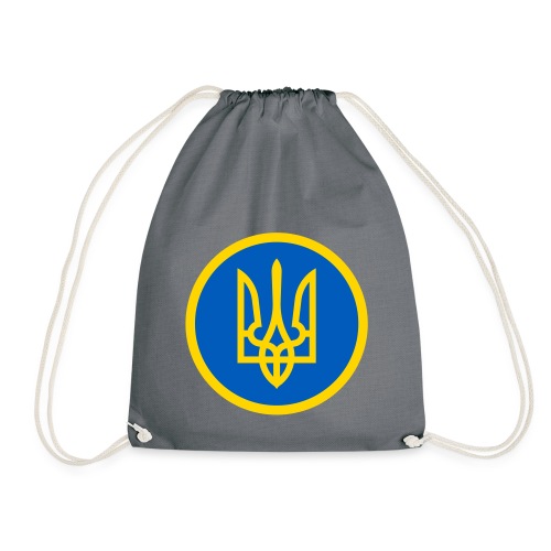 Ukraine Wappen Blau Gelb Rund Support Solidarität - Turnbeutel