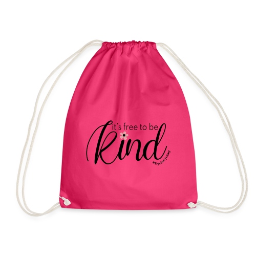 Amy's 'Free to be Kind' design (black txt) - Drawstring Bag