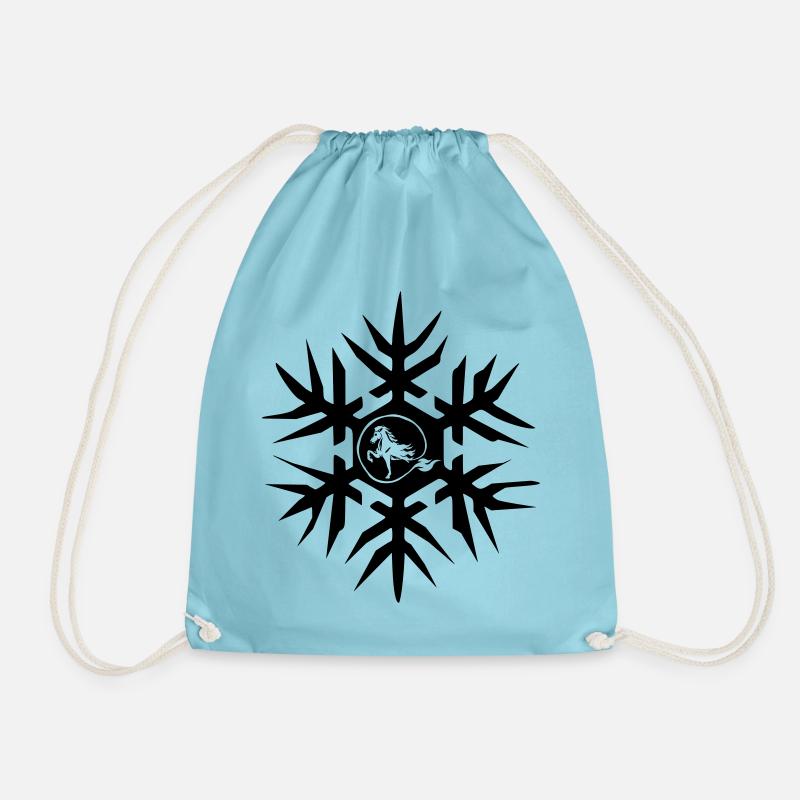 Islandpferd im Eiskristall Winterisi - Drawstring Bag - aqua