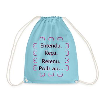 Entendu. Reçu. Retenu. Poils au… Noir Rose - Sac de sport léger - aqua - Devant