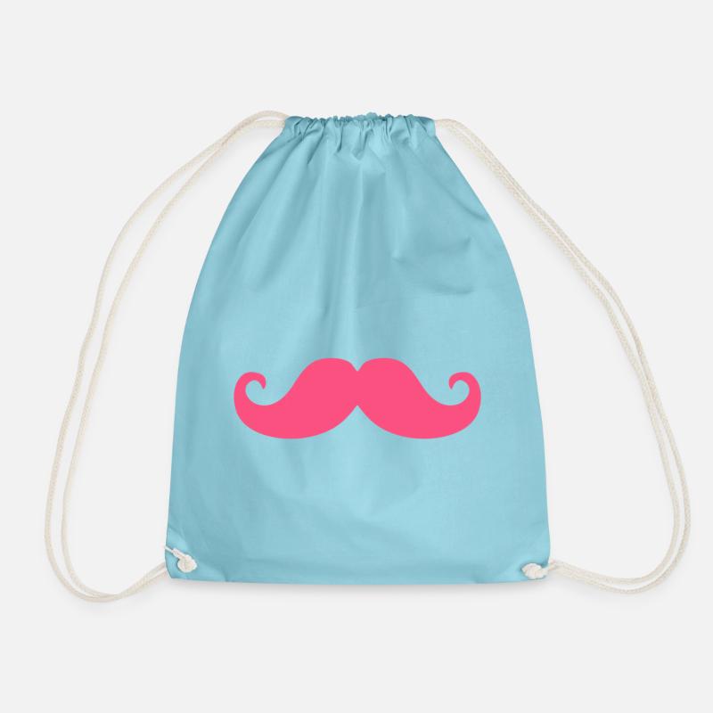 Pinker Schnurrbart Hipster Humor Trendy Design - Turnbeutel - Aqua