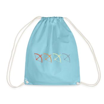 Bogensport Vintage - Turnbeutel - Aqua - Vorne