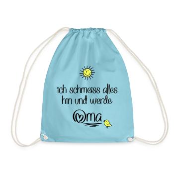 lustige Sprüche für Oma - Turnbeutel - Aqua - Vorne