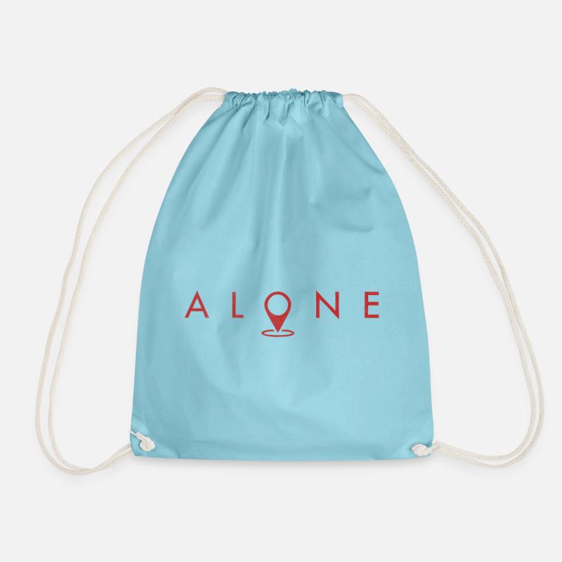 alone - Drawstring Bag - aqua