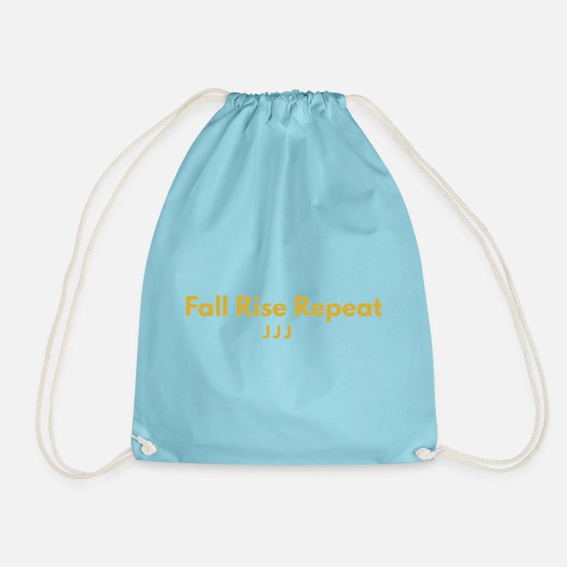 Fall Rise Repeat - Drawstring Bag - aqua