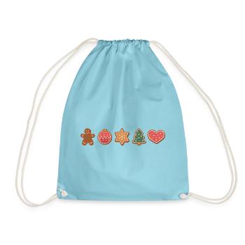 Cookies and cookies for Christmas - Drawstring Bag - aqua - Front