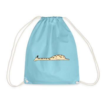Lustiges faules DIY Giraffe Kostüm Niedliches schläfriges Tier - Turnbeutel - Aqua - Vorne