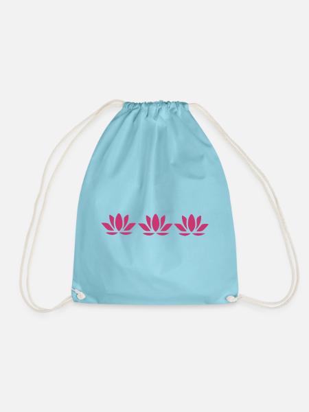Lotusblume Lotusblüte violett Blume Blüte Yoga - Turnbeutel - Aqua