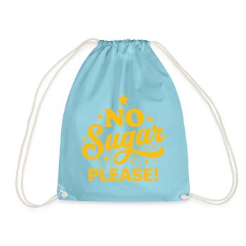 No Sugar Please Retro Yellow Typografie - Turnbeutel - Aqua - Vorne