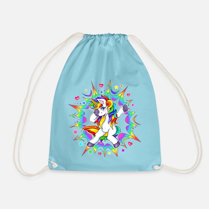 Dub Dubbing Dabbing Einhorn Unicorn Regenbogen - Turnbeutel - Aqua