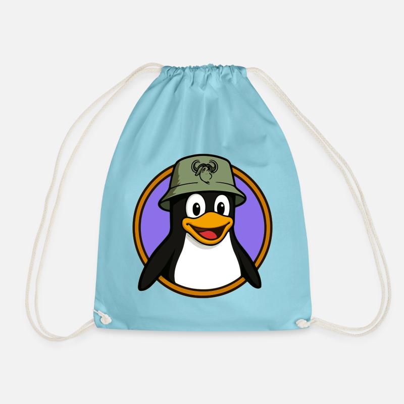 Tux Linux + GNU Hut - Turnbeutel - Aqua