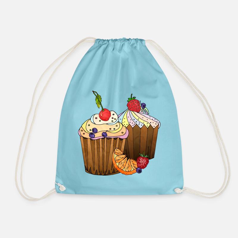 Cakes - Drawstring Bag - aqua